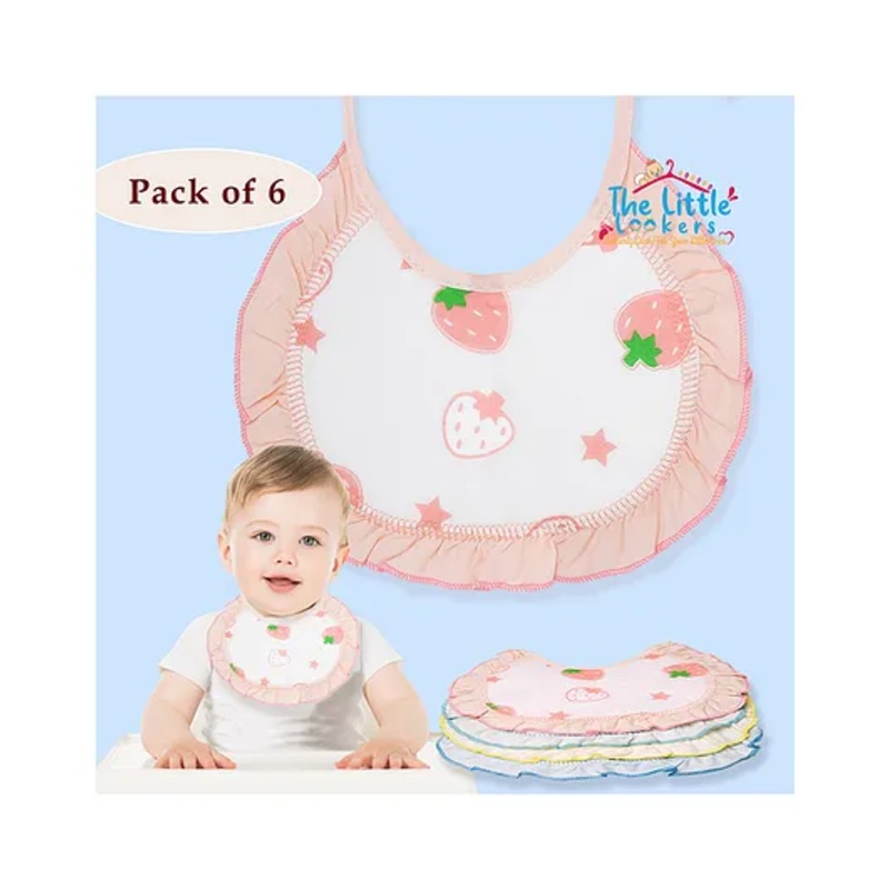 The Little Lookers Tie Knot Closure Bib Pack of 6 – Multicolor
