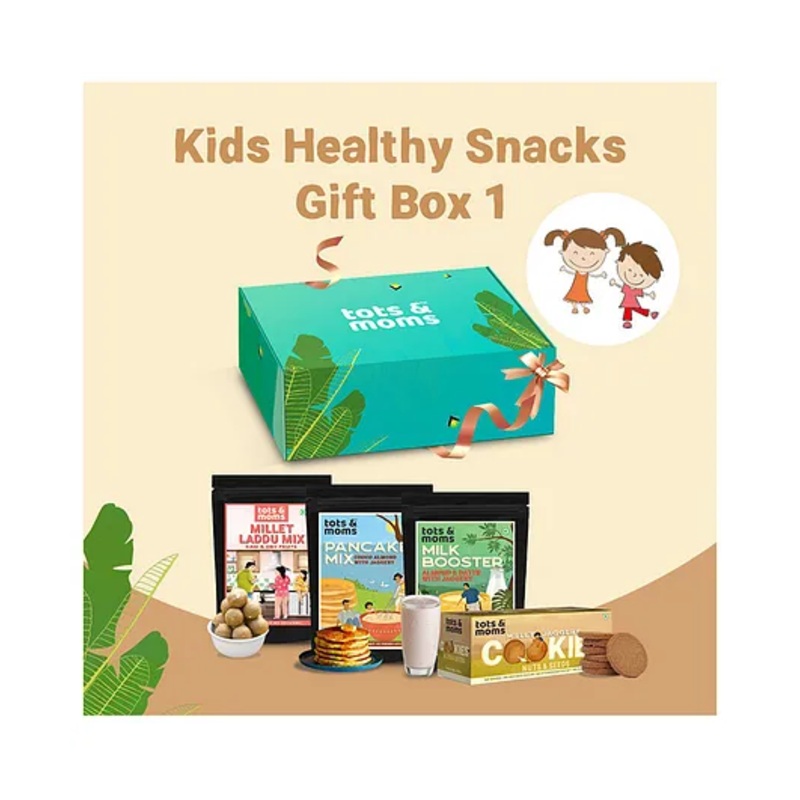 Tots & Moms Healthy Snacks Gift Box for Kids | A Wholesome and Nutritious Snack for Growing Kids | Pack of 4