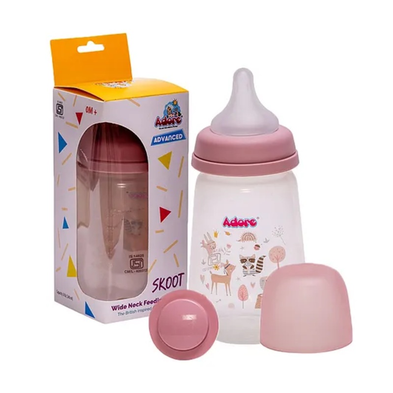 Adore Skoot 2 Stage Wide Neck Anti Colic Feeding Bottle- 250ml