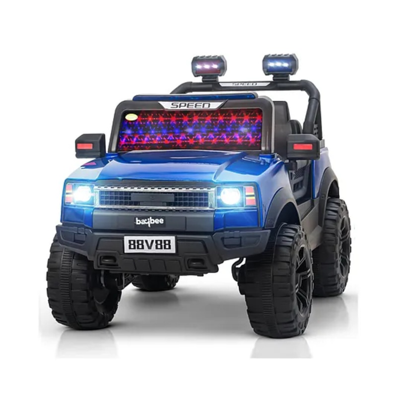 Baybee Hummer 44 Battery Operated Jeep for Kids, Ride on Toy Kids Car with RGB Windshield Light & Music (Blue)