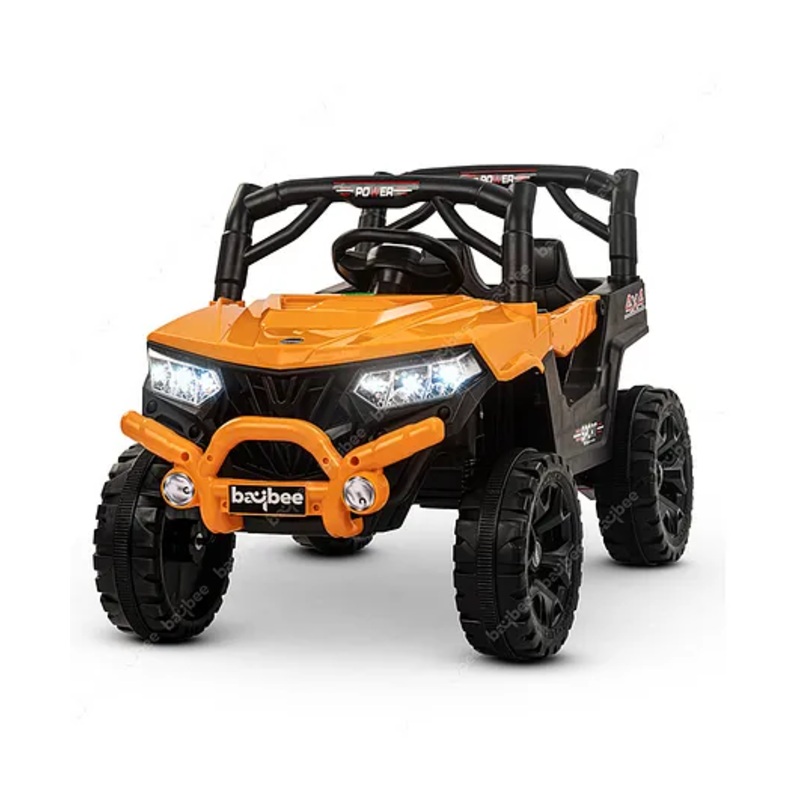 Baybee Rechargeable Battery Operated Ride on Electric Jeep Car for Kids with LED Light & Music Car Jeep  – Orange