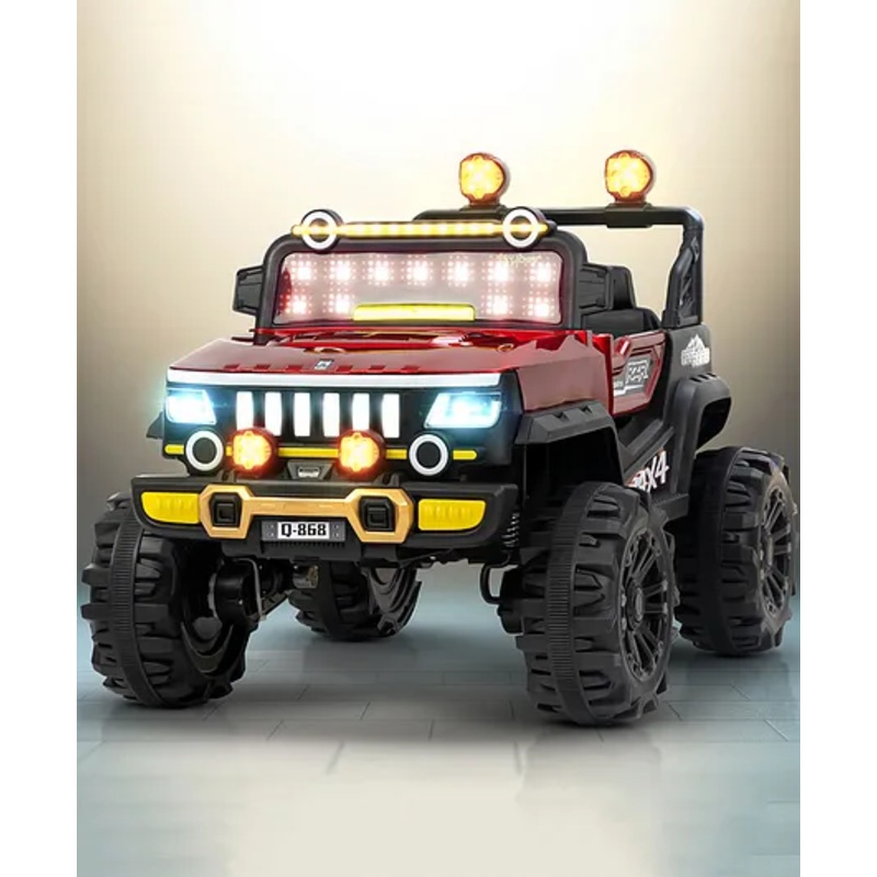 Baybee Thunderbug 4×4 Battery Operated Jeep for Kids | Ride on Toy Baby Car with Bluetooth, USB, LED Light & Music | Rechargeable Big Battery Car | Electric Jeep for Kids (Red)