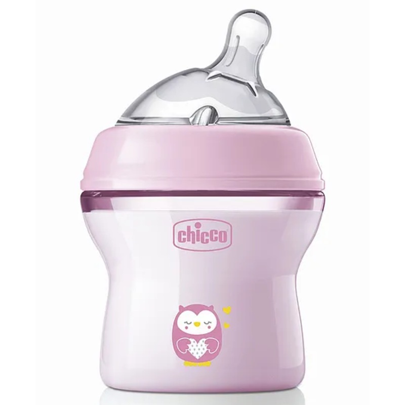 Chicco Natural Feeling Feeding Bottle with Slow Flow Nipple Pink – 150 ml