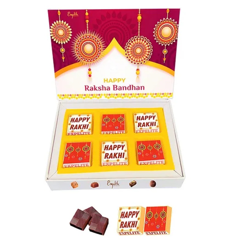 Expelite Special Rakhi Gift  for Brother – 6 pieces Raksha bandhan special Chocolate gifts online