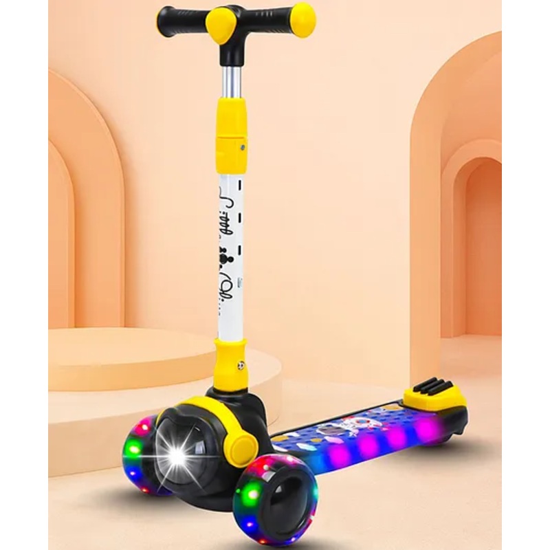 Little Olive Pluto Grand Scooter with LED Lights & Adjustable Height – Black