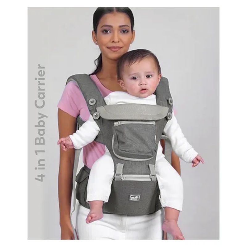 Mi Arcus 4-in-1 Multifunctional Baby Carrier with  Breathable Mesh, Adjustable Padded Straps, Hip Seat, and Attached Head Support Cushion  Grey