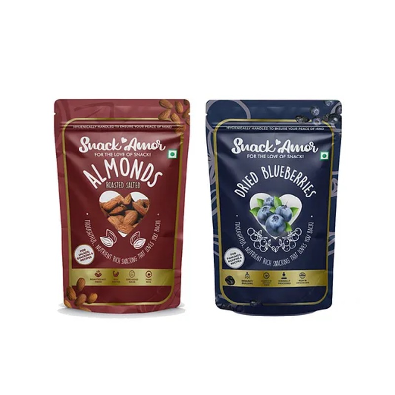 SnackAmor Combo Pack of Premium International Blueberry And Roasted Salted Almond – 270 gm
