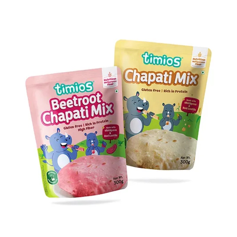 timios Gluten Free Beetroot Chapati Mix & Chapati Mix Pack of 2 – 300 g Each