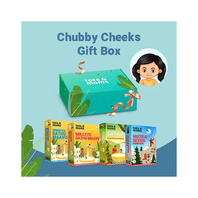 Tots & Moms Chubby Cheeks Gift Box for 8 Months+ | Pack of 4
