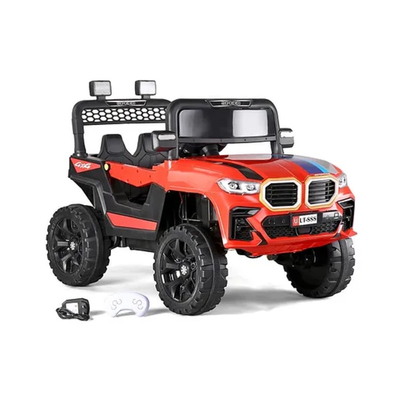 Battery Operated Ride On Jeep with Music & LED Lights – Red