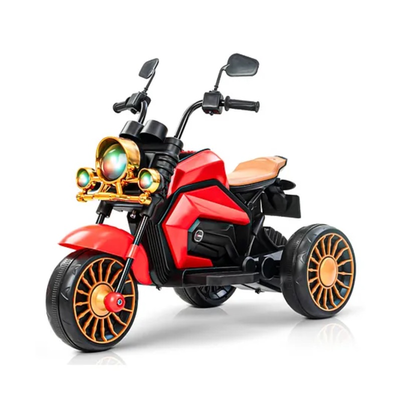 Baybee Brony Electric Bike for Kids, Ride on Toys Kid Bikes with LED Light, Bluetooth & USB Music | Rechargeable Baby Bike | Battery Operated Bike for Kids (Red)