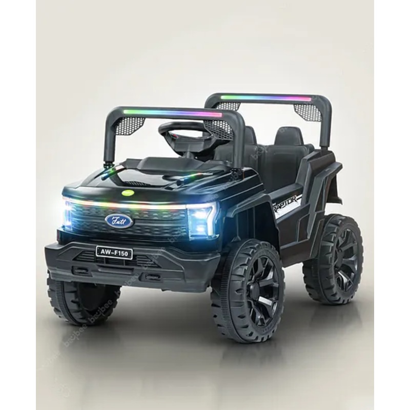 Baybee Raptor Kids Rechargeable Battery Operated Jeep for Kids, Ride on Toy Kids Car with Light & Music | Baby Big Electric Car Jeep | Battery Car for Kids (Black)