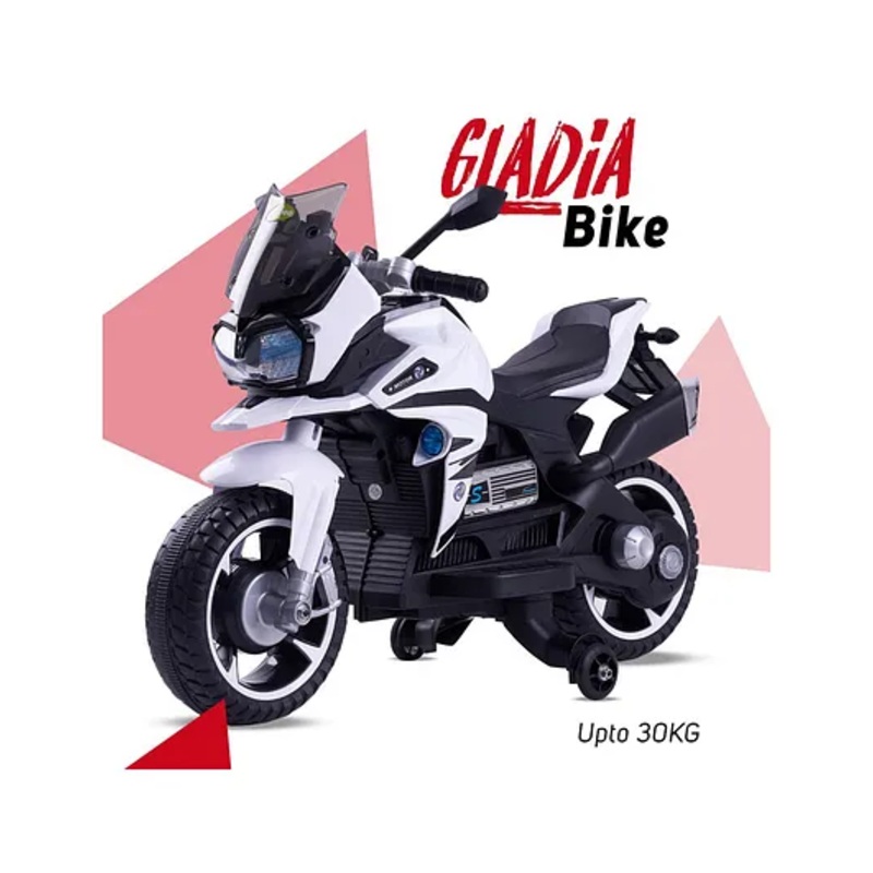 Baybee Rechargeable Battery Operated Electric Ride-on Bike For Kids With LED Light Music & USB Port – White