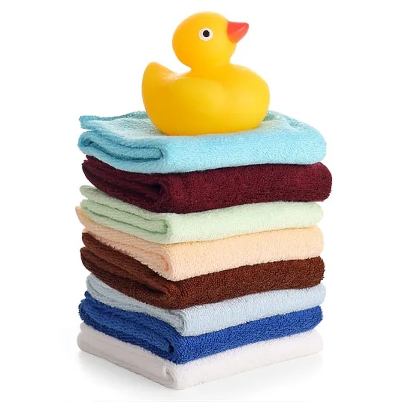 Ben Benny Terry Solid Wash Cloths With Rubber Duck Pack of 8 L 24.5 x B 23.5 cm – Multicolo8