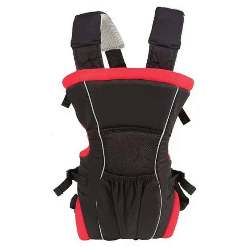 Chinmay Kids 2 Way Premium Baby Carrier Bag With Adjustable Strap & Head Support – Black Red