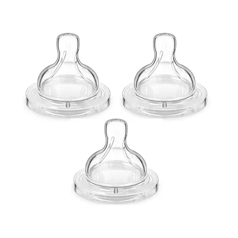 Chinmay Kids Baby Silicone Nipple with Soft Milk Feeding Head in Fast Flow Conical Shape Design for All Newborn, Infant, Toddlers for Steel Feeding Bottles Pack of 2 Transparent