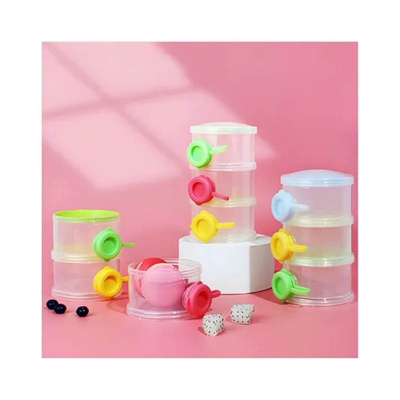 COZY VIBES Environmentally Friendly BPA Free Three Layer Baby Milk Powder Dispenser Box Children Food Snack Storage Container Box- PACK OF 1 – COLOR MAY VARY