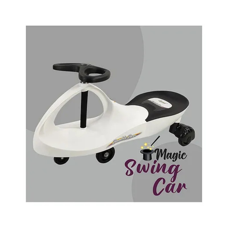 Dash Magic Swing Car Ride-On Toy for Kids  Smooth Steering, Comfortable Seat, No Battery or Pedals  Durable Plastic Twister Ride for Boys & Girls (White, 1 Years+)