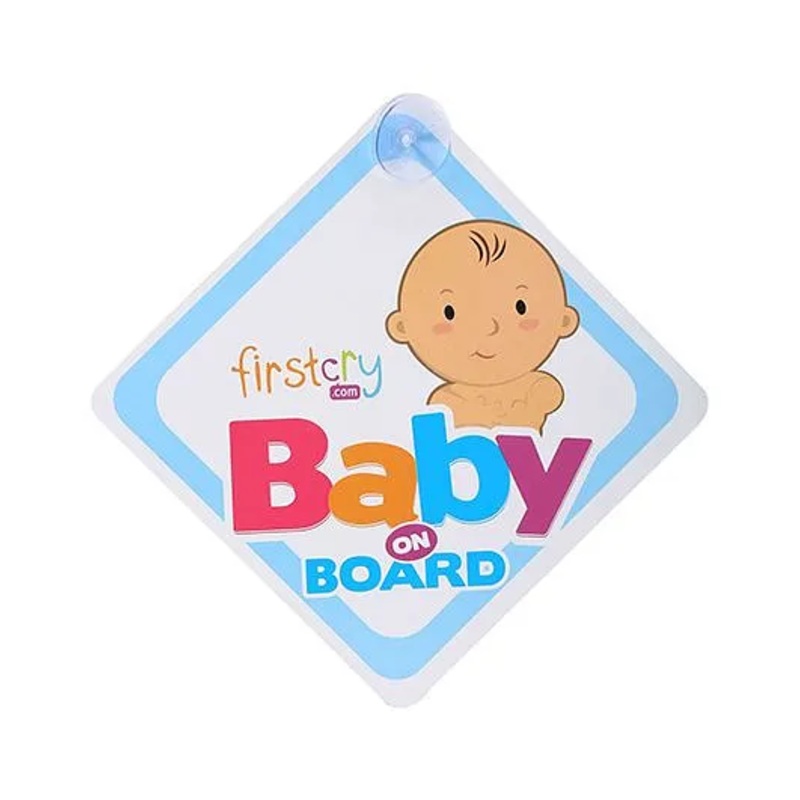 Firstcry Baby On Board Sign With Suction Cup – Blue