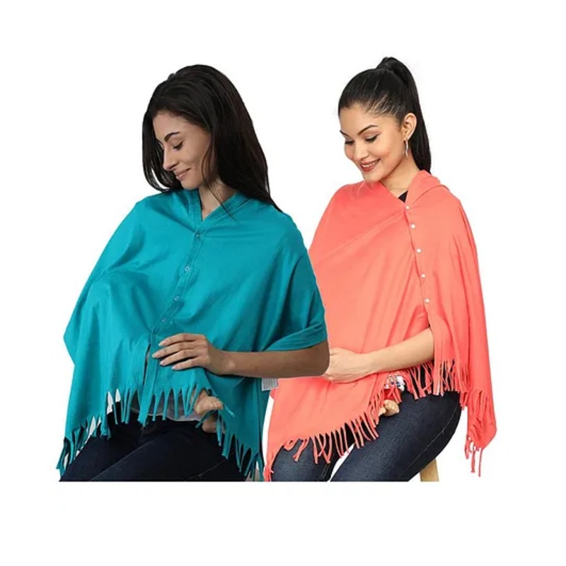 Nene Multi Purpose Nursing Shawl Pack of 2 – Blue Peach