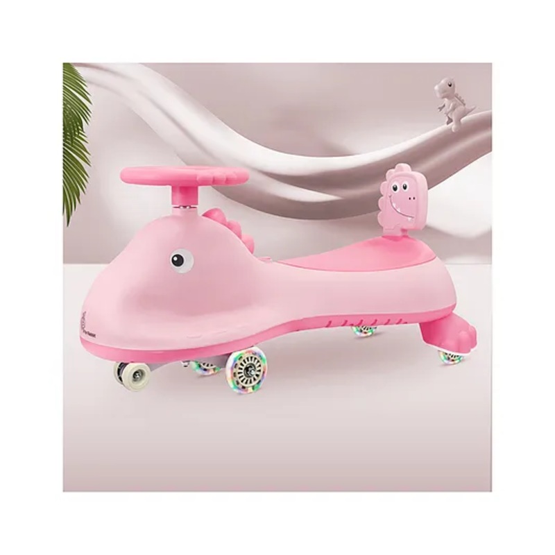R for Rabbit Iya Iya Dino Kids Swing Car Twister Panda Car with PU LED Wheels ABEC 7 Bearing Push Ride on Magic Car – Pink