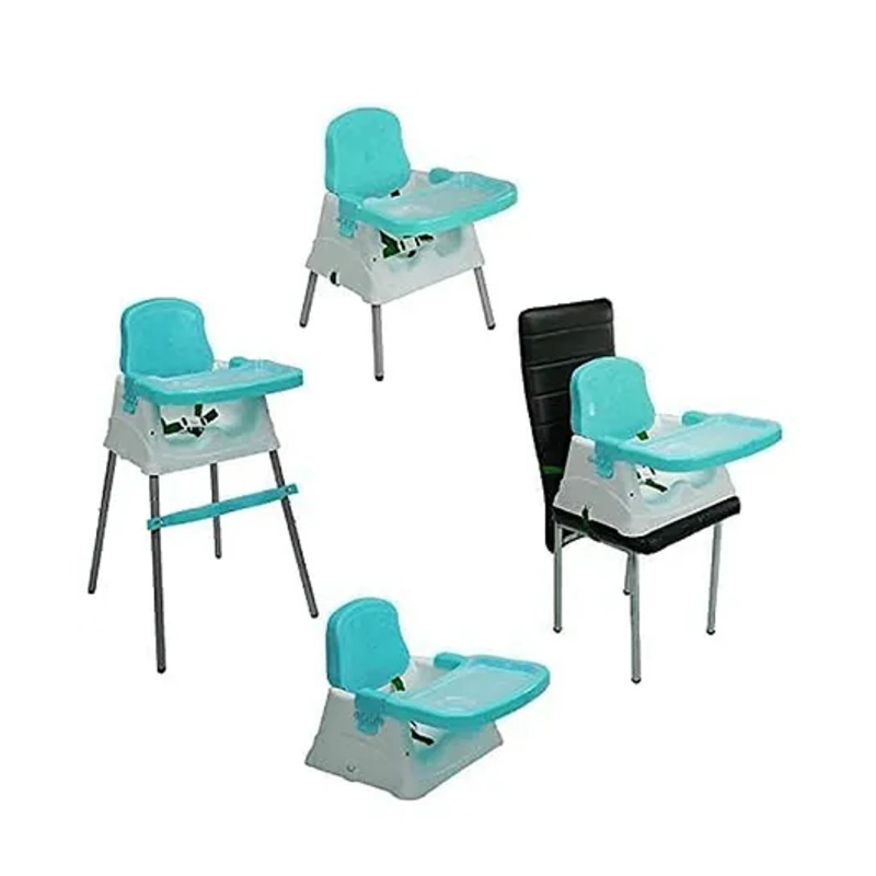 Safe-O-Kid Multifunctional 4-in-1 High Chair  Adjustable, Foldable, and Comfortable with Soft Cushion & Removable Tray | Blue