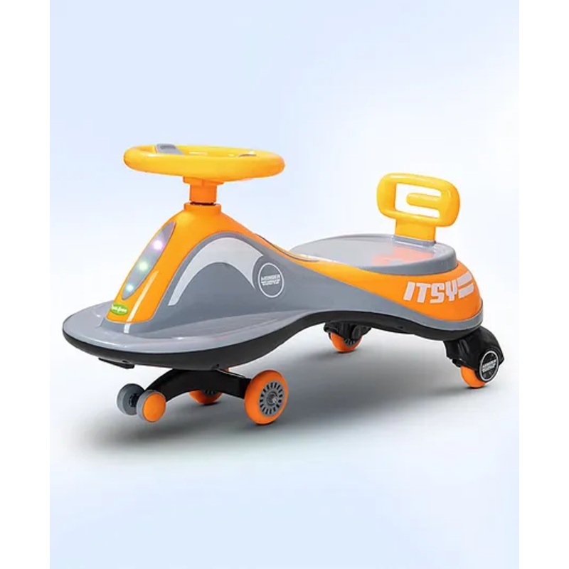 Baybee Pulto Kids Magic Swing Cars for Kids, Twister Ride on Toy Kids Car with LED Lights, PP Wheels & Music  (Orange)
