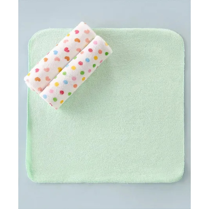 Ben Benny Terry Wash Cloth All Over Print and Solid L 26 x B 26 cm – Green
