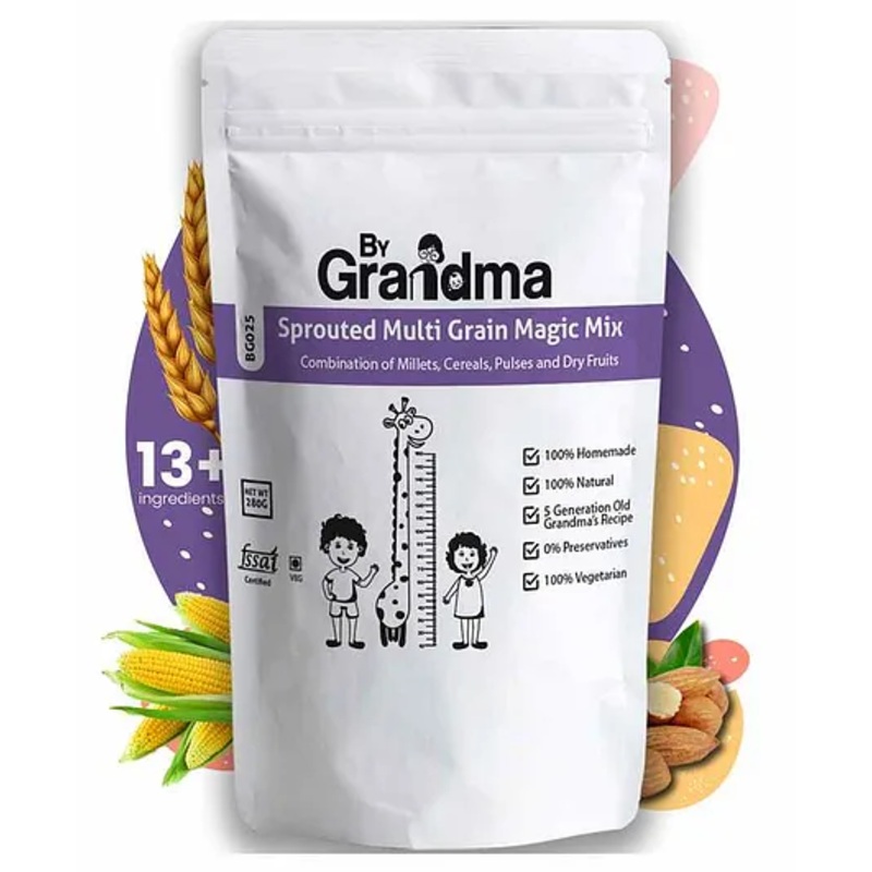 ByGrandma Organic Multigrain Kids Growth Porridge Mix – Nutritious Supplement 280g