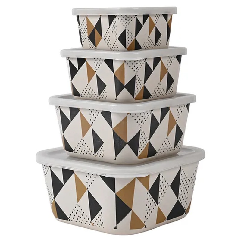 Earthism EcocFriendly Bamboo Fibre Storage Containers Set of 4 – Multicolour