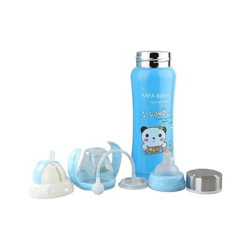 Fantasy India 3 in 1 Baby Feeding Bottle Thermo Steel Multifunctional Sipper Nipple & Straw 180 ml