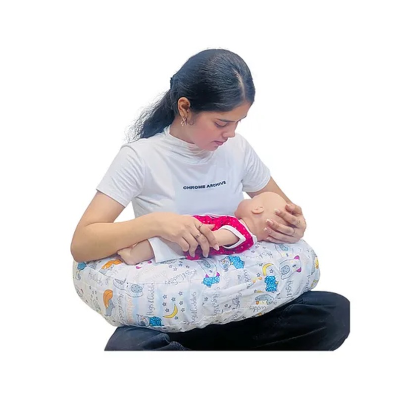 Fareto Baby Feeding Pillow with Detachable Cover Breast Feeding & Nursing Pillow Newborn, Infant Support for Baby and Mom Cradle,Blue