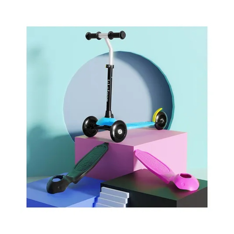 Lifelong Foldable Kids  Scooter with 3 Changeable Standing Deck & 3-Level Adjustable Handlebar – Blue