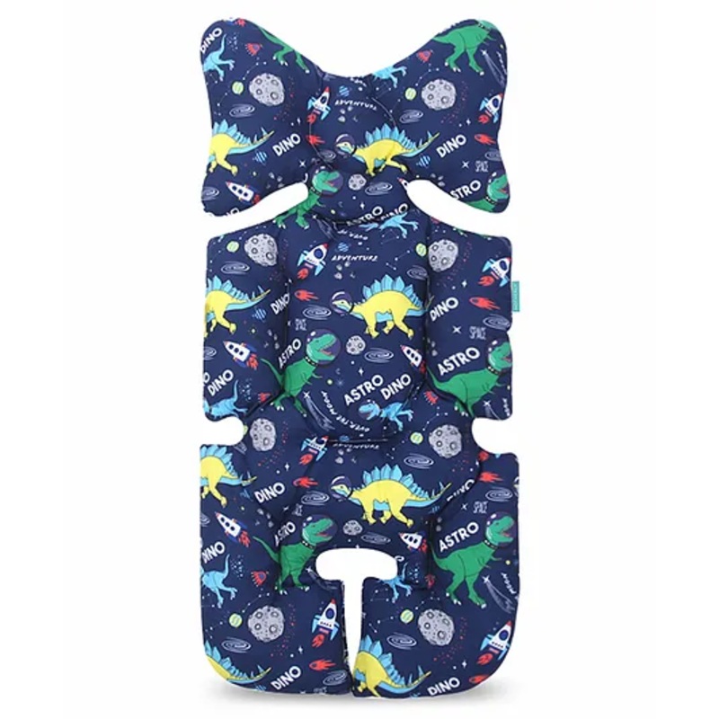 Motherly Baby Stroller Seat Cushion | Reversible and Universal Fit Pad for Strollers, High Chairs, Car Seats & Rockers | Soft, Breathable Pram Liner with Secure Straps & Safety Belt Slot (Space)