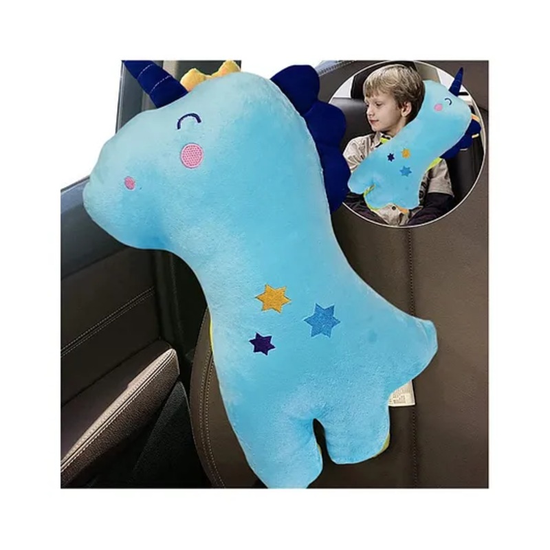 Ortis Unicorn Car Seat Belt Travel Pillow for Kids – Blue