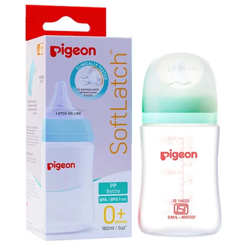 Pigeon WN3 PP Nursing Bottle Plus Type Nipple Sea Green – 160 ml