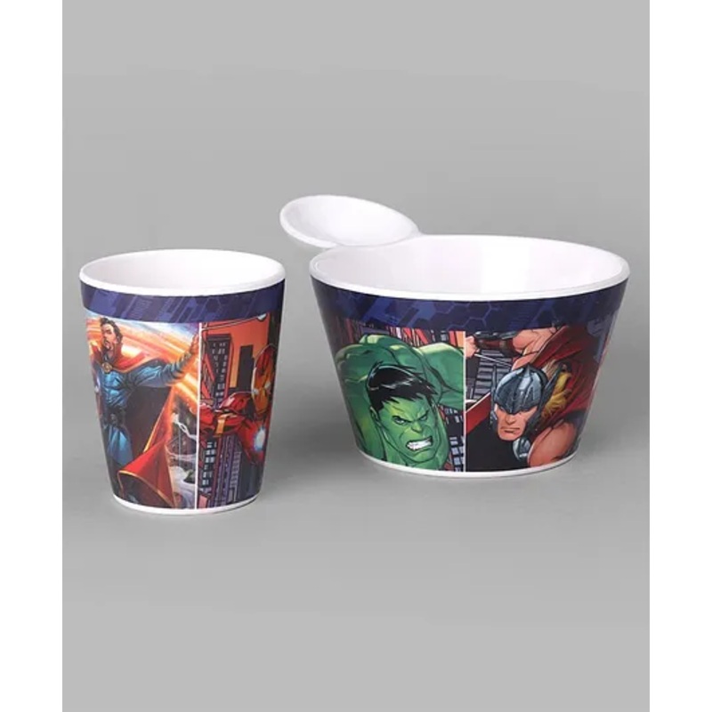 Servewell Fries Dip Bowl and Glass Set Avenger Theme – Multicolour