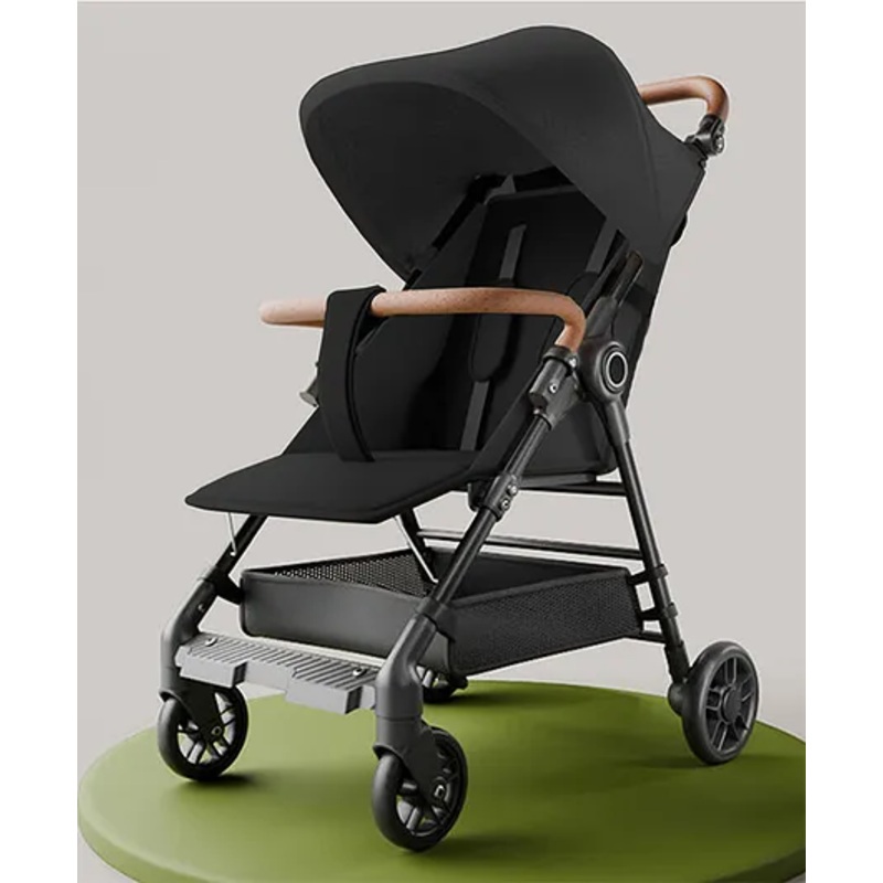 StarAndDaisy Baby Stroller for 0-3 years Newborn & Toddler Travel Pram for Baby with foldable 360 Swivel Lockable Front Wheels, Black