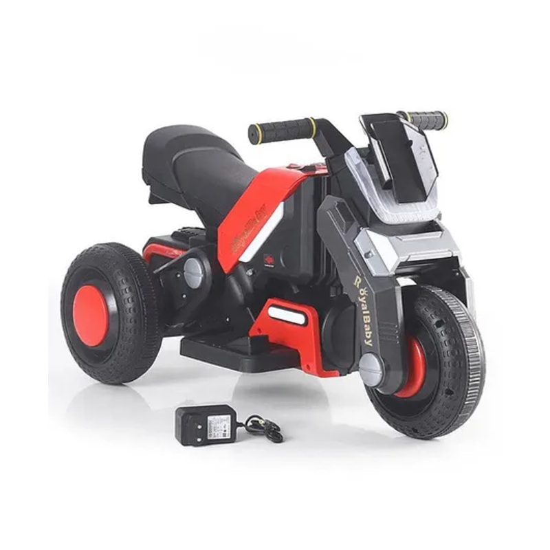 Ayaan Toys  Hyrider 6V Electric Kids Bike with Rechargeable 6.5 Ah Battery Inbuilt Imported Motor Drive Bluetooth Music Player,Front LED Light, Large Seat and Tyres & Foot Accelerator Pedal Bike – Red