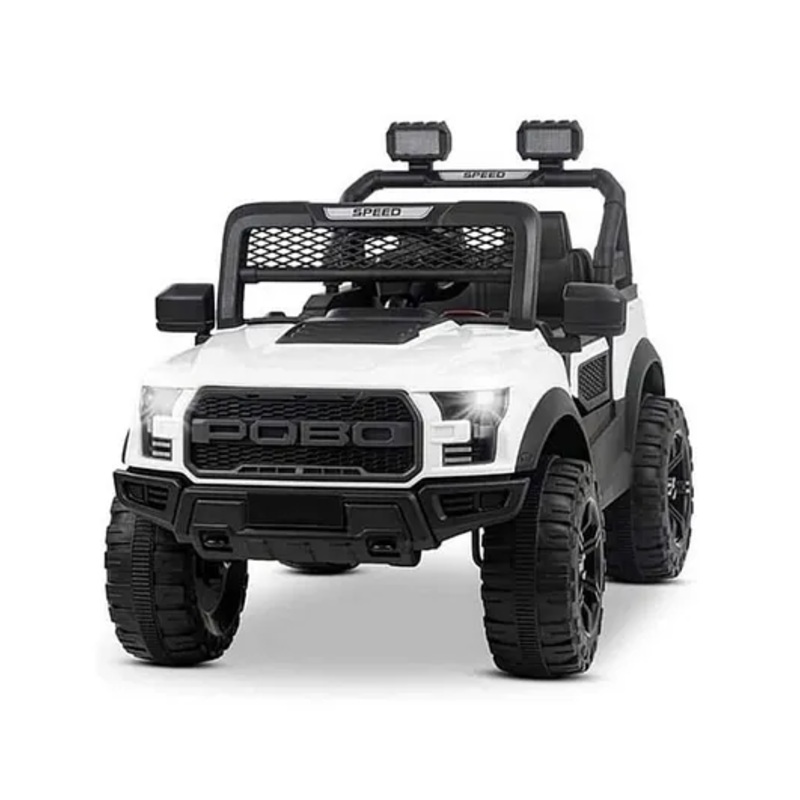 Ayaan Toys Rechargeable Battery Operated With Remot Control Ride On Jeep – White