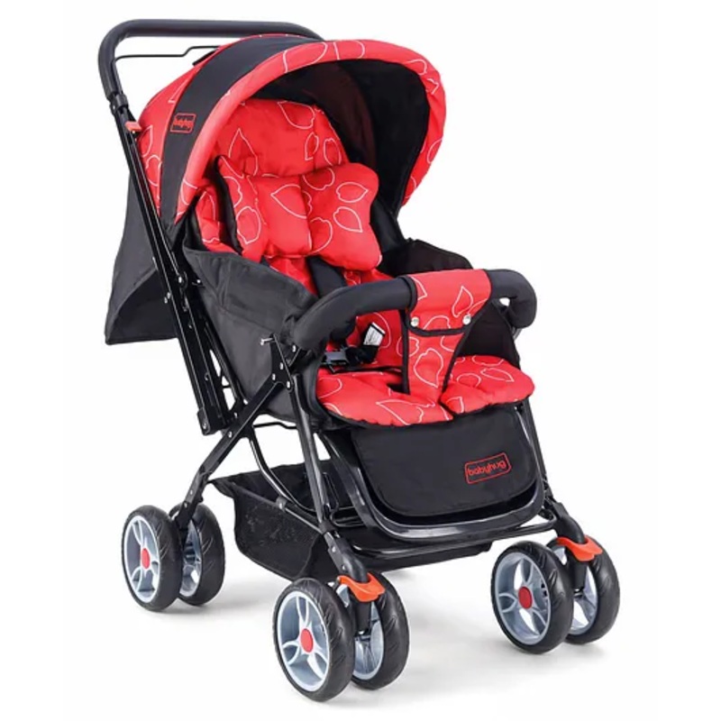 Babyhug Comfy Ride Stroller With Reversible Handle – Red