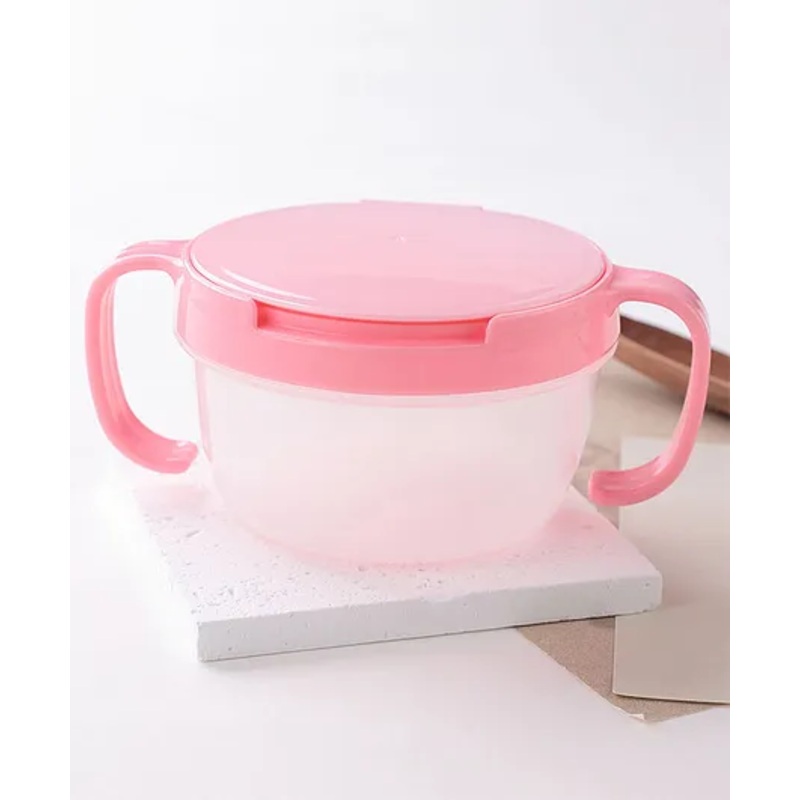 Container With Lid And Dual Handle – Pink
