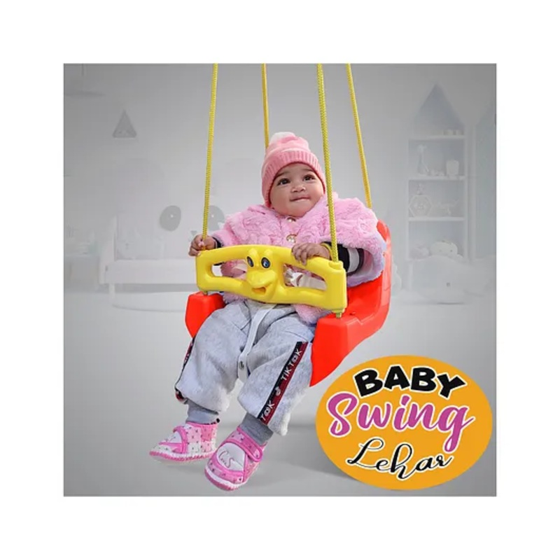 Dash Lehar Baby Swing With Heavy Rope & 3 Point Safety Harness-Red