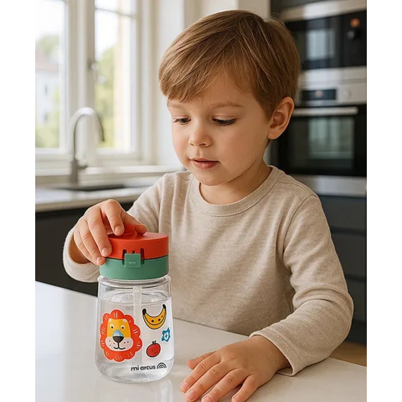 Mi Arcus Lion Theme BPA Free Sipper Water Bottle- Multicolor- 310 ml