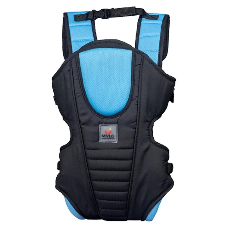 Mylo Baby Carrier Bag for 6 Months-15 Months Baby – Lightweight, Ergonomic, 3 in 1 Front, Back & Head Support Kangaroo Bag, Max Weight Upto 15kg, with Adjustable Buckle Strap – Black and Blue