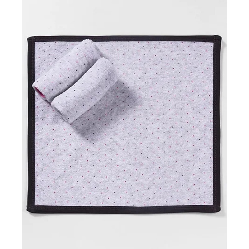 Pink Rabbit Terry Knit Wash Cloths with Polka Dots Print Pack of 3 L 30 x B 30 cm – Black Pink & Navy