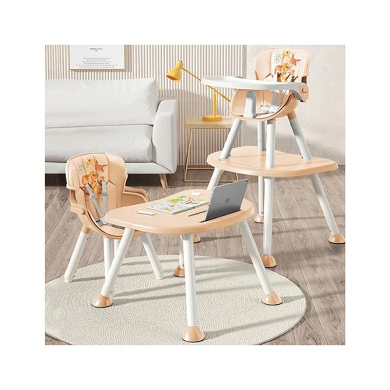 R for Rabbit Cherry Berry Safari Baby High Chair, 3 in 1 Convertible High Chair Cum Booster Seat, Baby Feeding Chair, Study Table for Toddlers from 6 Months to 7 Years (Beige)