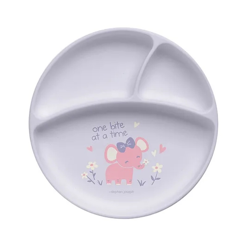 Stephen Joseph Silicone Baby Plate with Elephant Design – Multicolour