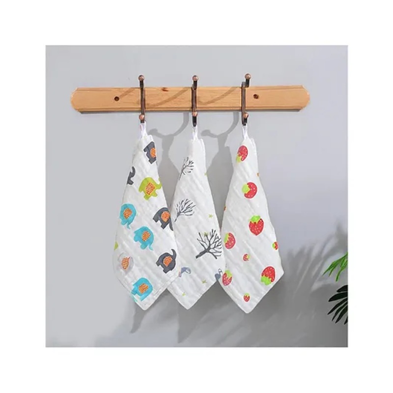 TONY STARK Muslin Cotton Face Towels for Newborn Baby – Extra Soft Reusable Napkins, Washcloths, Burping Cloths, Handkerchiefs & Hankies for Infants, Toddlers & Kids (White, 30 x 30, Pack of 3)