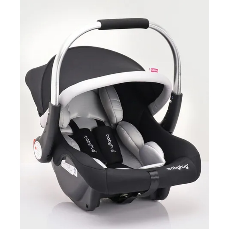 Babyhug Onyx Elite Car Seat cum Carry Cot with Rocking Base and aluminium handle – Grey